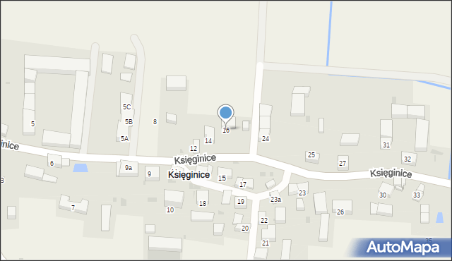 Księginice, Księginice, 16, mapa Księginice