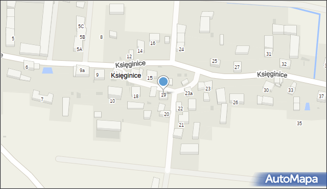 Księginice, Księginice, 19, mapa Księginice