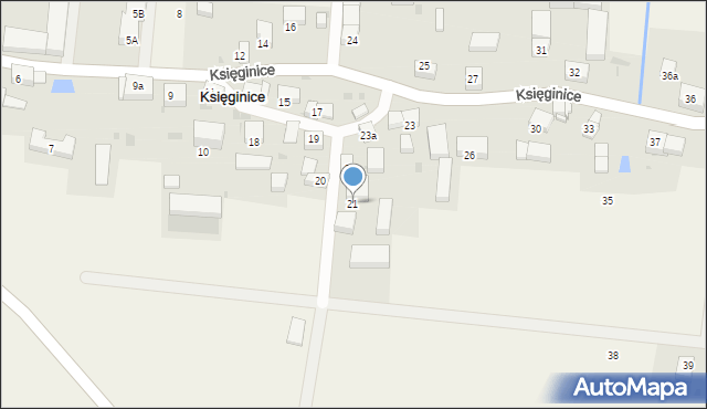 Księginice, Księginice, 21, mapa Księginice