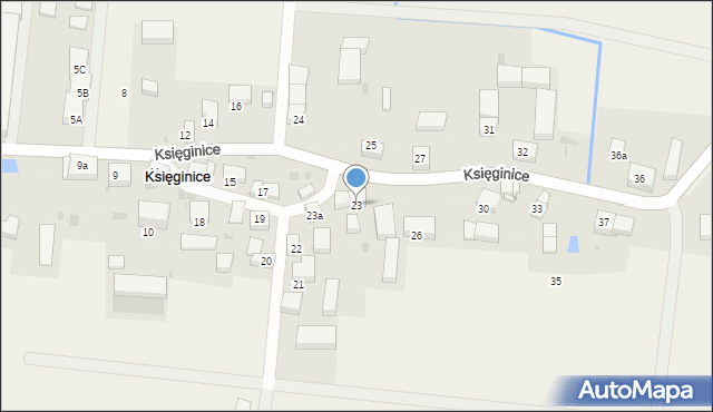 Księginice, Księginice, 23, mapa Księginice