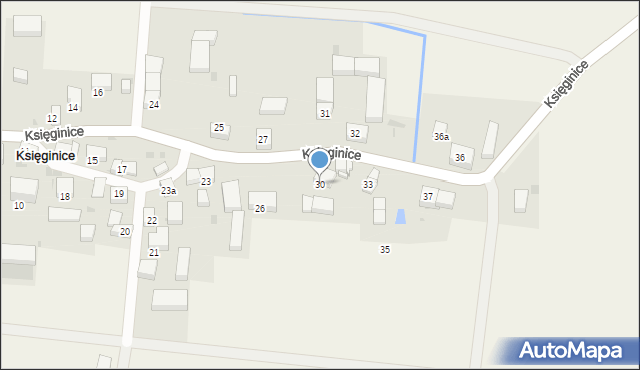 Księginice, Księginice, 30, mapa Księginice