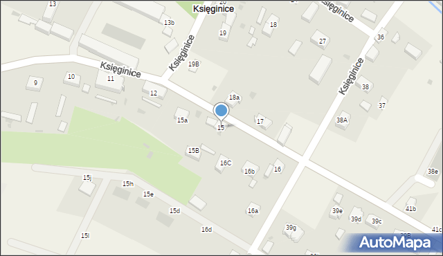 Księginice, Księginice, 15, mapa Księginice