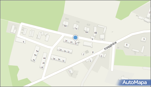 Księginice, Księginice, 1c, mapa Księginice