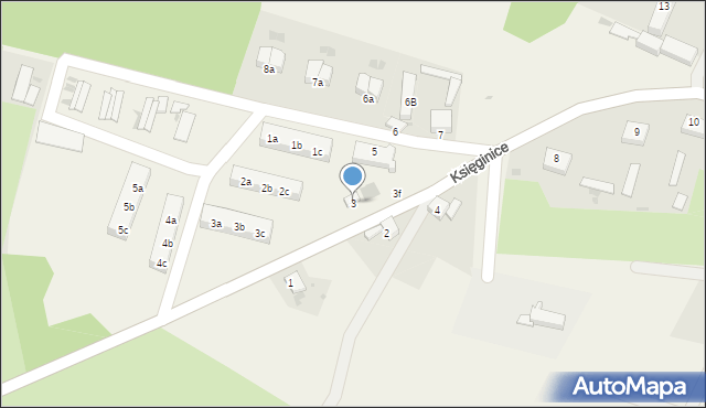 Księginice, Księginice, 3, mapa Księginice