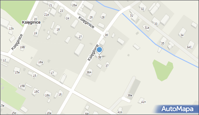 Księginice, Księginice, 38, mapa Księginice