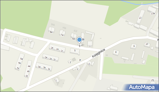 Księginice, Księginice, 6, mapa Księginice