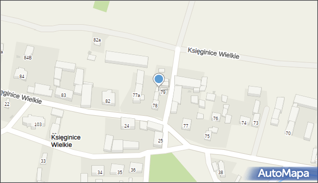 Księginice Wielkie, Księginice Wielkie, 79a, mapa Księginice Wielkie