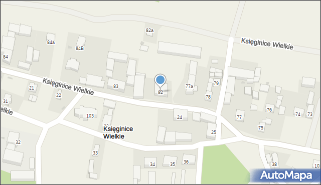 Księginice Wielkie, Księginice Wielkie, 82, mapa Księginice Wielkie