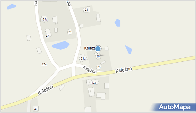 Księżno, Księżno, 26, mapa Księżno