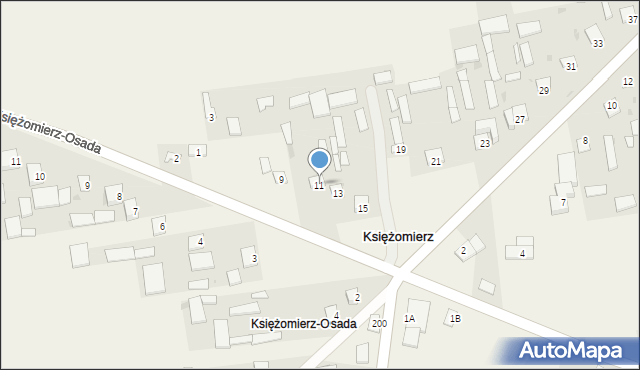 Księżomierz Dzierzkowska, Księżomierz Dzierzkowska, 11, mapa Księżomierz Dzierzkowska