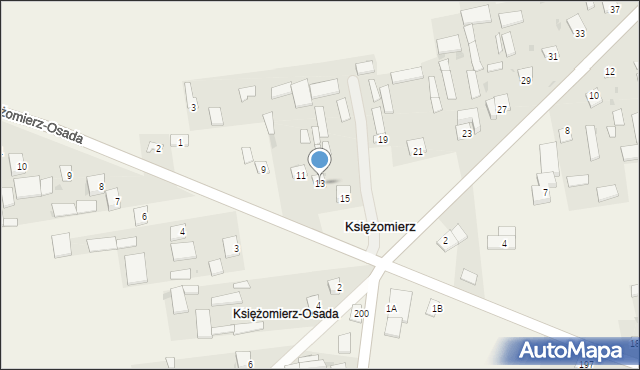 Księżomierz Dzierzkowska, Księżomierz Dzierzkowska, 13, mapa Księżomierz Dzierzkowska