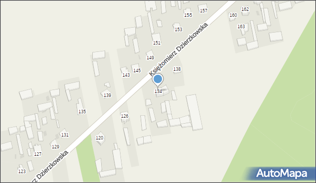 Księżomierz Dzierzkowska, Księżomierz Dzierzkowska, 134, mapa Księżomierz Dzierzkowska