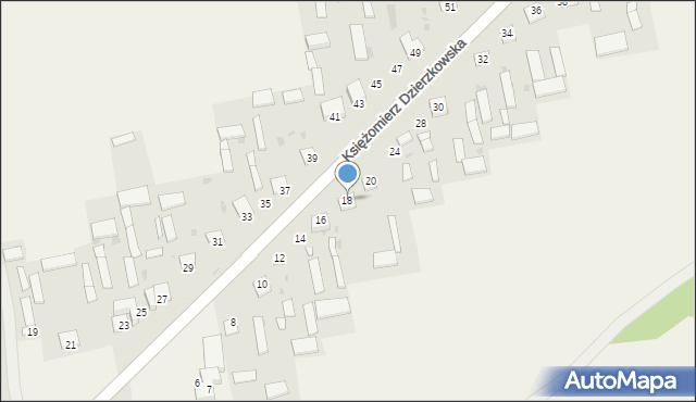 Księżomierz Dzierzkowska, Księżomierz Dzierzkowska, 18, mapa Księżomierz Dzierzkowska