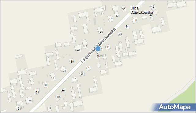 Księżomierz Dzierzkowska, Księżomierz Dzierzkowska, 26, mapa Księżomierz Dzierzkowska