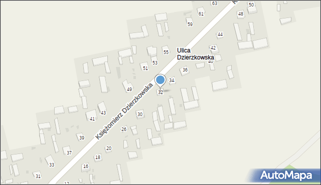 Księżomierz Dzierzkowska, Księżomierz Dzierzkowska, 32, mapa Księżomierz Dzierzkowska