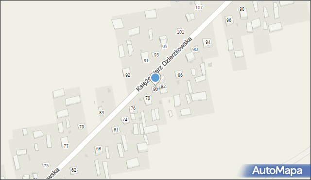 Księżomierz Dzierzkowska, Księżomierz Dzierzkowska, 85, mapa Księżomierz Dzierzkowska