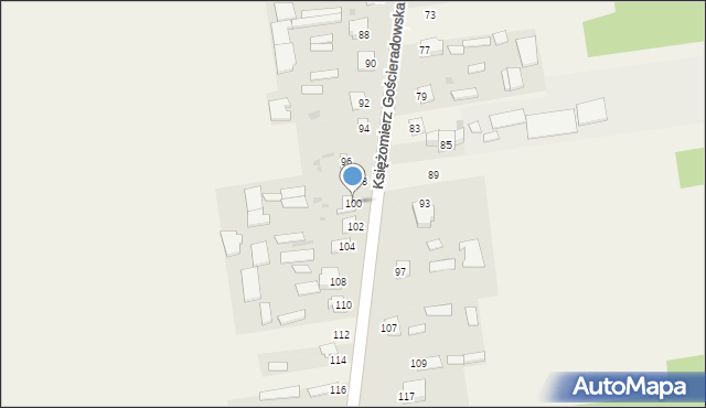 Księżomierz Gościeradowska, Księżomierz Gościeradowska, 100, mapa Księżomierz Gościeradowska