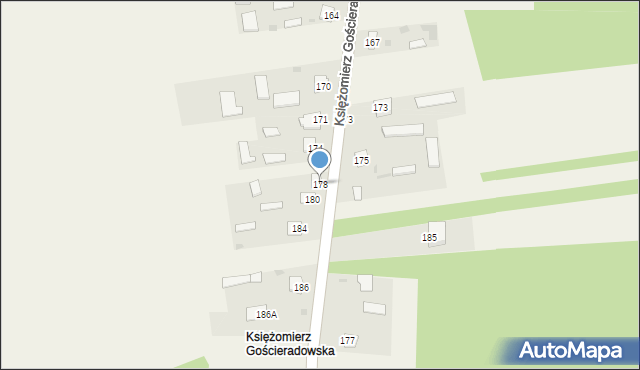 Księżomierz Gościeradowska, Księżomierz Gościeradowska, 178, mapa Księżomierz Gościeradowska