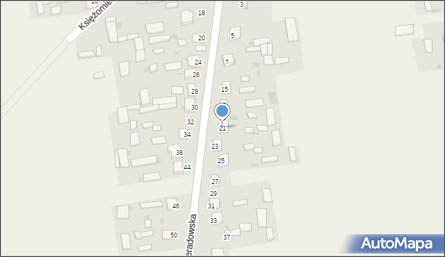 Księżomierz Gościeradowska, Księżomierz Gościeradowska, 21, mapa Księżomierz Gościeradowska