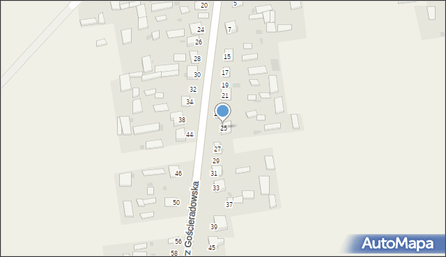 Księżomierz Gościeradowska, Księżomierz Gościeradowska, 25, mapa Księżomierz Gościeradowska