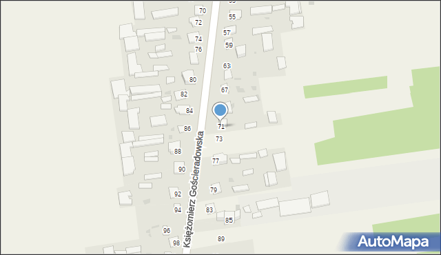 Księżomierz Gościeradowska, Księżomierz Gościeradowska, 71, mapa Księżomierz Gościeradowska