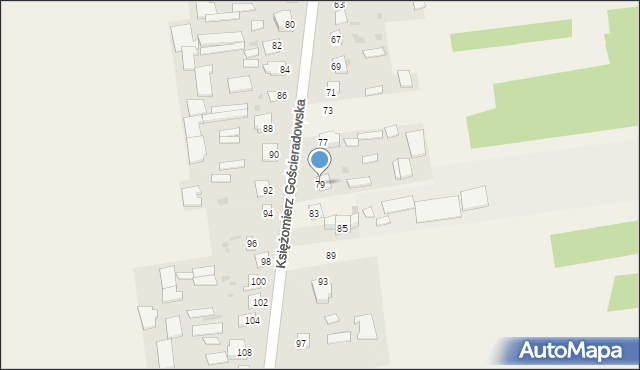 Księżomierz Gościeradowska, Księżomierz Gościeradowska, 79, mapa Księżomierz Gościeradowska