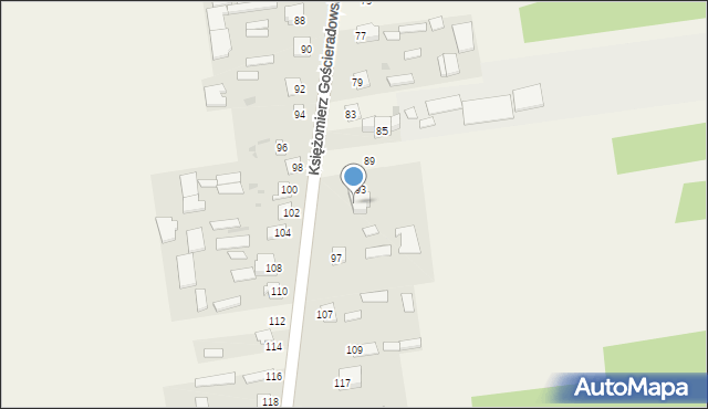 Księżomierz Gościeradowska, Księżomierz Gościeradowska, 95, mapa Księżomierz Gościeradowska