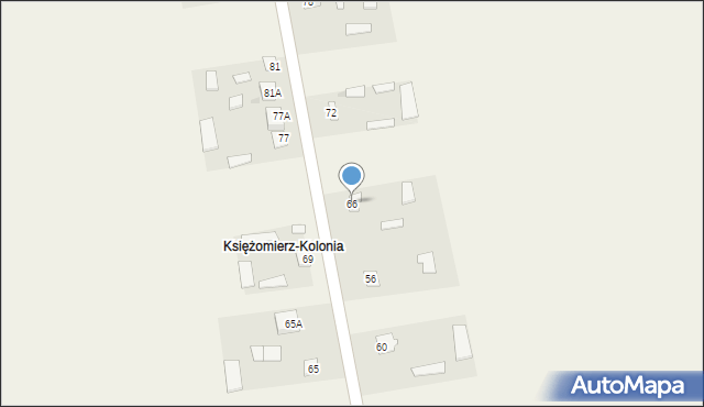 Księżomierz-Kolonia, Księżomierz-Kolonia, 66, mapa Księżomierz-Kolonia