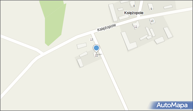 Księżopole, Księżopole, 12, mapa Księżopole