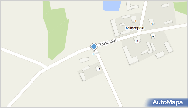 Księżopole, Księżopole, 13, mapa Księżopole