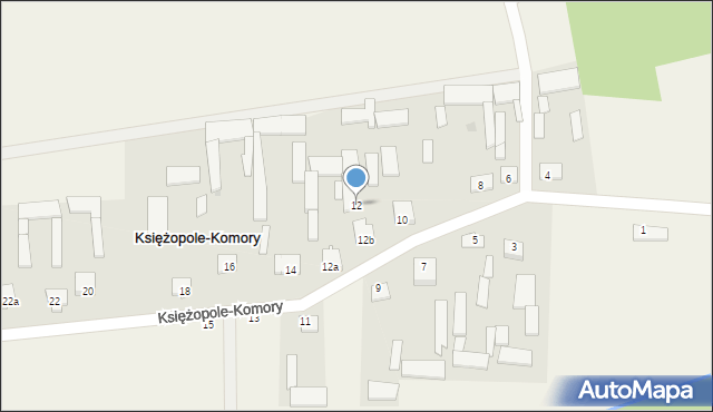 Księżopole-Komory, Księżopole-Komory, 12, mapa Księżopole-Komory