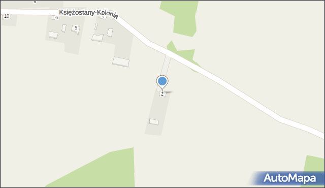 Księżostany-Kolonia, Księżostany-Kolonia, 2, mapa Księżostany-Kolonia