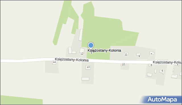 Księżostany-Kolonia, Księżostany-Kolonia, 8, mapa Księżostany-Kolonia