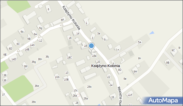 Księżyno-Kolonia, Księżyno-Kolonia, 18b, mapa Księżyno-Kolonia