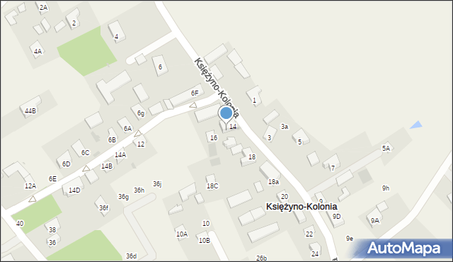 Księżyno-Kolonia, Księżyno-Kolonia, 8A, mapa Księżyno-Kolonia