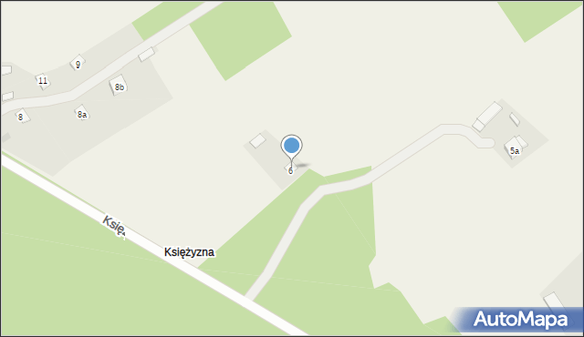 Księżyzna, Księżyzna, 6a, mapa Księżyzna