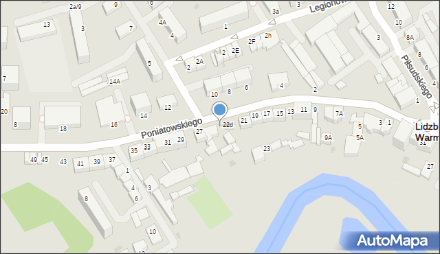 Lidzbark Warmiński, Księcia Józefa Poniatowskiego, 25, mapa Lidzbark Warmiński