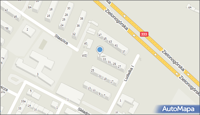 Lubin, Księcia Ludwika I, 35, mapa Lubin