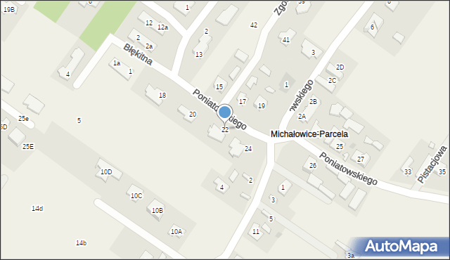 Michałowice-Wieś, Księcia Józefa Poniatowskiego, 22, mapa Michałowice-Wieś