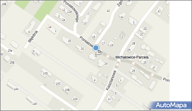 Michałowice-Wieś, Księcia Józefa Poniatowskiego, 22, mapa Michałowice-Wieś