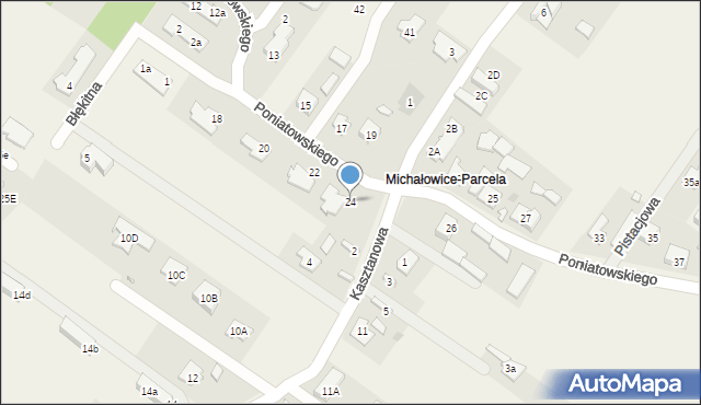 Michałowice-Wieś, Księcia Józefa Poniatowskiego, 24, mapa Michałowice-Wieś