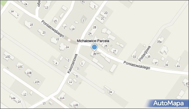 Michałowice-Wieś, Księcia Józefa Poniatowskiego, 26, mapa Michałowice-Wieś