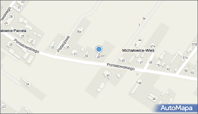 Michałowice-Wieś, Księcia Józefa Poniatowskiego, 41, mapa Michałowice-Wieś