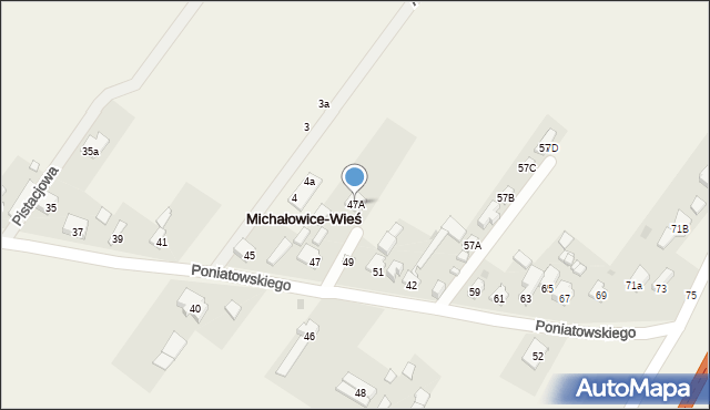 Michałowice-Wieś, Księcia Józefa Poniatowskiego, 47A, mapa Michałowice-Wieś