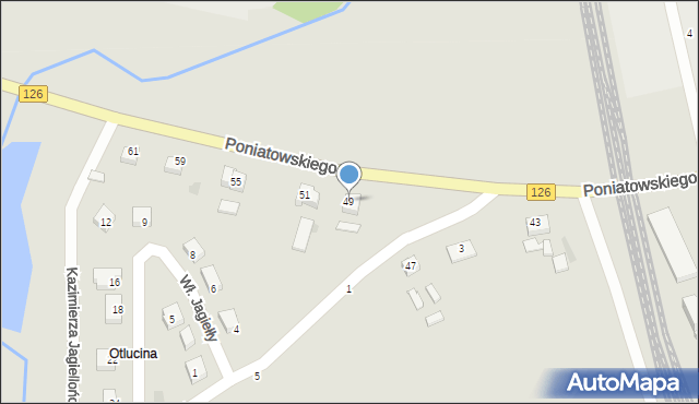 Mieszkowice, Księcia Józefa Poniatowskiego, 49, mapa Mieszkowice