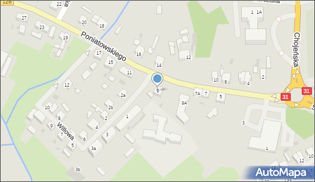 Mieszkowice, Księcia Józefa Poniatowskiego, 9, mapa Mieszkowice