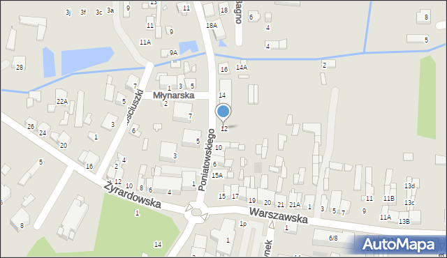 Mszczonów, Księcia Józefa Poniatowskiego, 12, mapa Mszczonów