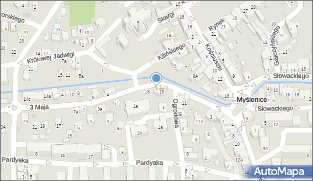 Myślenice, Księcia Józefa Poniatowskiego, 17, mapa Myślenice