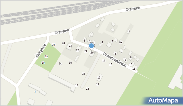 Nurzec-Stacja, Księcia Józefa Poniatowskiego, 20, mapa Nurzec-Stacja