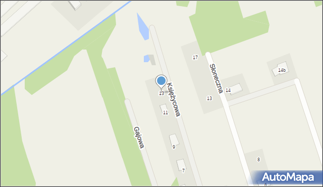 Oliszki, Księżycowa, 13, mapa Oliszki